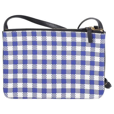 Celine Céline Gingham Trio Crossbody Bag 